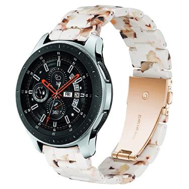 Imagem de DEALELE Pulseiras compatíveis com Galaxy Watch de 46 mm/Galaxy 3 de 45 mm, pulseira de resina colorida de 22 mm para Samsung Gear S3 Frontier/Classic/Huawei Watch 3/3 Pro/GT2 de 46 mm, Nougat