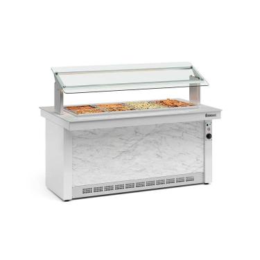 Imagem de Buffet Quente 6 Cubas Gbta140 Gelopar 6gns Branco E Mármore 220v