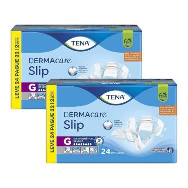 Imagem de Kit 2 Fraldas Geriátricas Tena Slip Dermacare G 24un