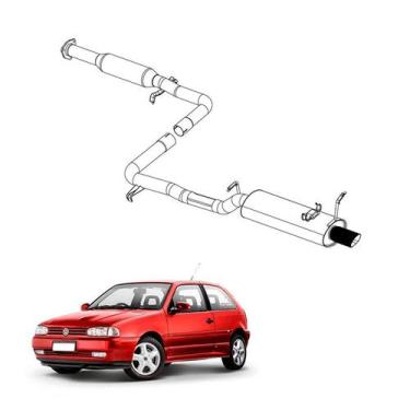 Imagem de Kit Completo Escapamento Gol 1.6 e 1.8 1997 a 1999 Pontei Op - Pioneir