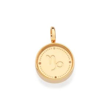 Imagem de Pingente banhado ouro 3x 24k 18k e 22k unissex signo capricórnio acríl