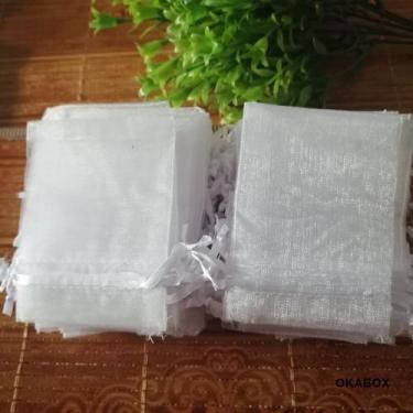 Imagem de 1000 saquinhos de organza Fita Cetim Branco 9x12 - OKABOX