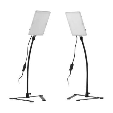 Imagem de Kit 2 Iluminadores Led 20w + Tripé regulável 50cm + braço articulável 