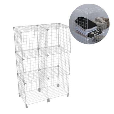 Imagem de Estante Balcão Expositor Aramado 6 Nichos Vertical com 40cm Branco - I