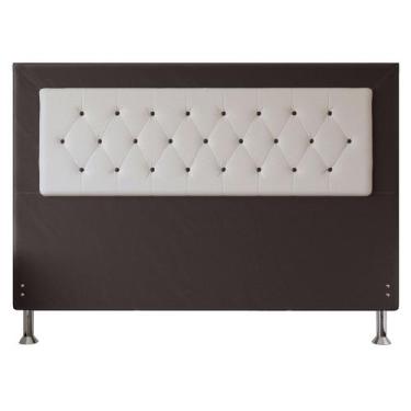 Imagem de Cabeceira King 1,95m Havana Suede Marrom com material sintético Branco