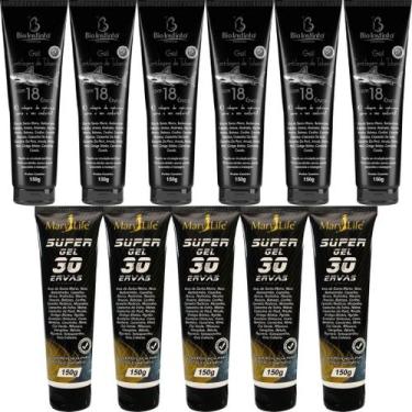 Imagem de Kit 6 Gel Cartilagem de Tubarão Com 18 Ervas 150g + 5 Super Gel 30 Erv