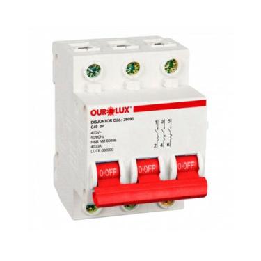 Imagem de Disjuntor Tripolar 40 A 2p Curva C 400v 50/60hz 10mm² Ourolux 26091