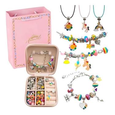 Imagem de Kit 66 Berloques Pulseira + Porta joias + saco presente - ZEM