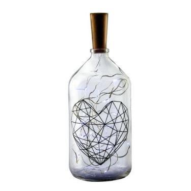 Imagem de Garrafa Vidro Luminária Decoração Frases Com Rolha Led - Maryland Deco