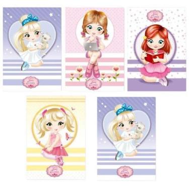 Imagem de Kit 10 Caderno Brochurão Girls 96 Folhas Costurado Capa Dura - Maxima 
