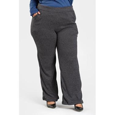 Imagem de Calça Pantalona Feminina Plus Size Malha Tricot com Bolsos - Serena, P