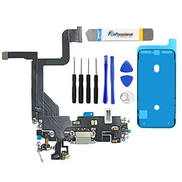 Imagem de Porta de carregamento USB Flex Cable Dock Board Connector - Microfone - Substituição da porta de fone de ouvido para iPhone 13 Pro com kit (branco)
