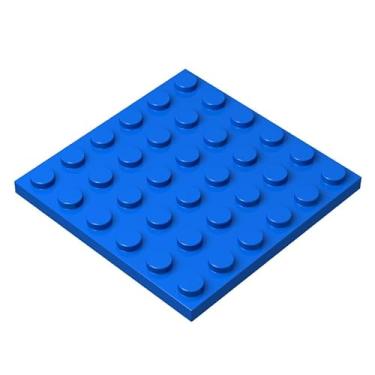 Imagem de Classic Blue Plates Bulk, Blue Plate 6x6, Building Plates Flat 20 Piece, Compatible with Lego Parts and Pieces: 6x6 Blue Plates(Color: Blue)