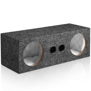 Imagem de Suacopzar Caixas duplas para subwoofer de áudio automotivo de 16,5 cm, compartimento para subwoofer de veículo de áudio de carro selado duplo com 2 entradas de ventilação, caixa Woofer para melhorar a