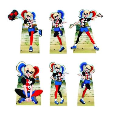 Imagem de Arlequina Kit 6 Displays De Mesa Totens Decoração Festa Mdf