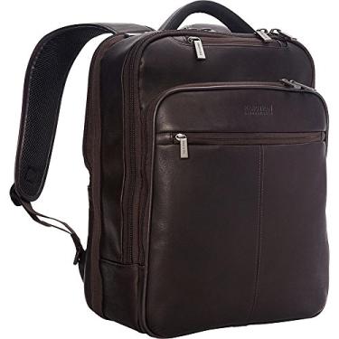 Imagem de Mochila Kenneth Cole Reaction Manhattan de couro colombiano fina de 41 cm para laptop com controle remoto e antirroubo RFID, Marrom, Medium