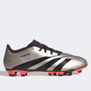 Imagem de Chuteira Campo Adidas Predator 24 Club Unissex, Cinza, Preto, 44