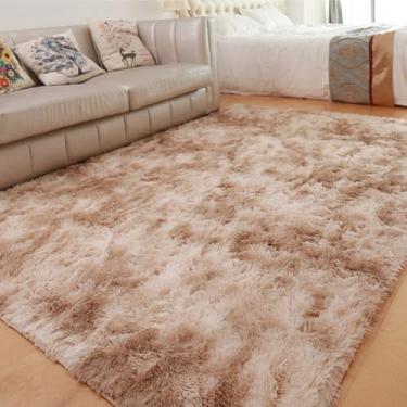 Imagem de KAIJIE Tapetes de área para quarto e sala de estar, tapete felpudo felpudo fofo de pelúcia macio, tapete de piso interno para decoração de dormitório de casa de crianças cáqui 200 x 300 cm