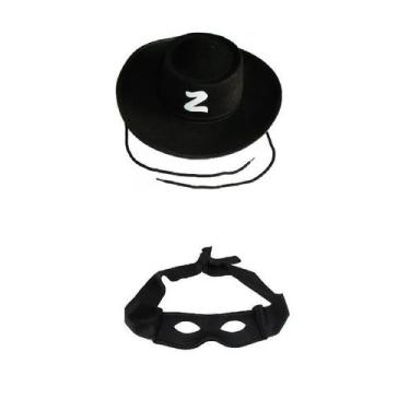 Imagem de kit Chapéu e Máscara do Zorro Fantasia Festa Cosplay - geral