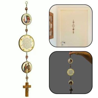 Imagem de Adorno Escapulário De Porta Sagrada Família Com Oração Do Lar - FORNEC