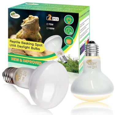 Imagem de BOEESPAT Lâmpada Solar Simulada 100 W Uva Heat Light Bulbs para Répteis, Chocadeiras e Terrários - Ideais para Dragões Barbudos, Tartarugas, Lagartos, Tartarugas, Lagartixas, Cobras e Iguanas(Pacote c