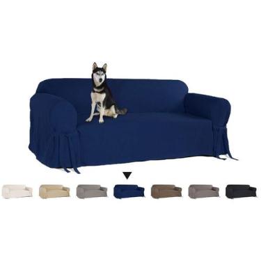 Imagem de Capa Para Sofá De 2 Lugares Em Gorgurão Resistente Sala Laços Ajustáve