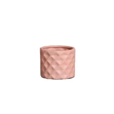 Imagem de Cachepot Decorativo em Cerâmica Home Modelo Diamante G Rose - Sara Dec