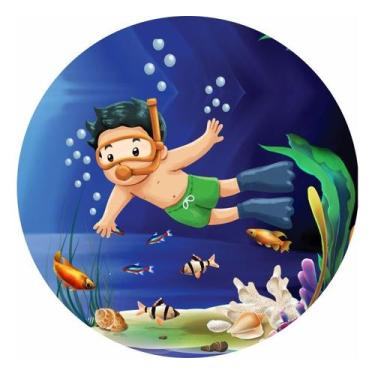 Imagem de Painel Festa Redondo C/ Elástico 1,50m Mergulhador - Fadrix