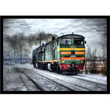 Imagem de Quadro Decorativo Trem Locomotiva Máquinas Paisagem Salas Quartos Escr
