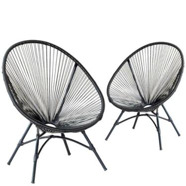 Imagem de 2 Poltronas Kinder Acapulco Oval em Corda Sintética para Área, Varanda