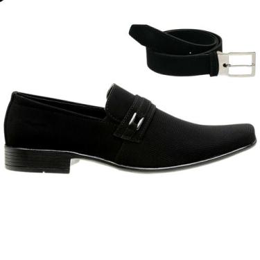 Imagem de Sapato Social Masculino em Nobuck Preto Premium Casual Esporte Fino - 