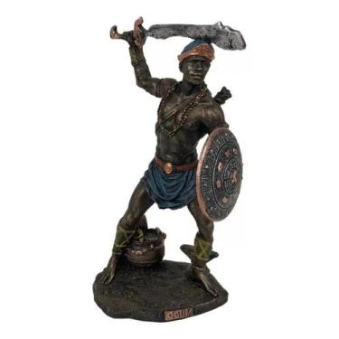Imagem de Estatueta Orixá Ogum Em Resina Imagem Decorativa - HC Decoraçoes