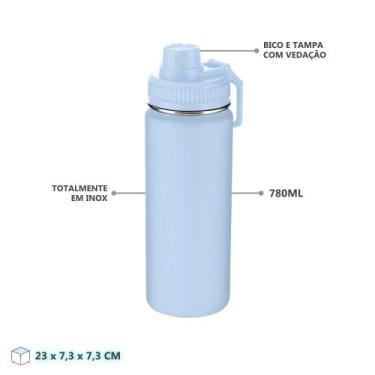 Imagem de Garrafa Aço Inox 780ml - LLAM Store - Tampa Rosqueável com Alça e Veda