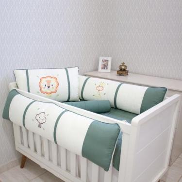 Imagem de Kit de Berço Coleção Requinte 08 Peças Padrão Americano / 100% Algodão