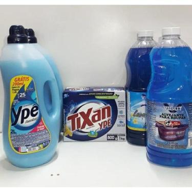 Imagem de Kit Lavanderia 2 Amaciante ype 2l - 1Sabão em Pó Tixan 800g - Alvejant