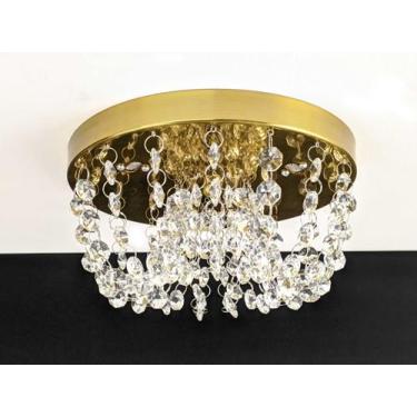 Imagem de Lustre Plafon Cristal 20cm Redondo Dourado 551/20 - IluminaMundo