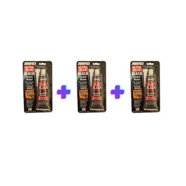 Imagem de Cola Silicone Junta Alta Temperatura Abro Black 85g kit 3 un - ABRO = 