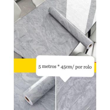 Imagem de 5 Metros Papel de Parede Autoadesivo Com Acabamento Perolado 3D Mármor