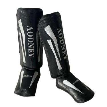 Imagem de Pegciuho Caneleiras de Kickboxing, Proteção de Caneleiras, Equipamentos de Boxe, Protetores de Pernas e Pés, Almofadas de Caneleiras para Esportes de Boxe, Black S