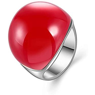 Imagem de Anel de joias de pedra semipreciosa vermelha grande para meninas anéis opala anillos acessórios anel, liga de zinco, liga de zinco.