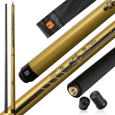 Imagem de YEUEK Little Monster Taco de fibra de carbono Break Jump Cue 3 peças Jump Cue Break Taco de sinuca 552.8 g 12,9 mm ponta com bolsa macia