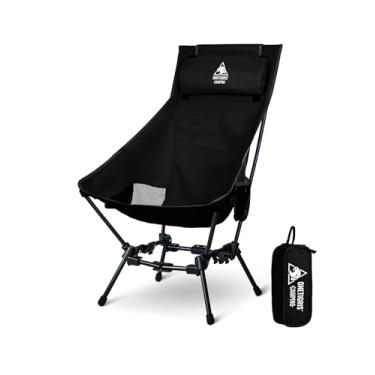 Imagem de OneTigris Dragonhide Cadeira de acampamento grande com design de almofada, assento dobrável confortável e alargado, capacidade de 125 kg