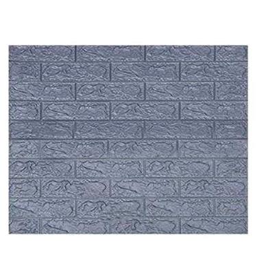 Imagem de Placa Painel Espuma 3D Autoadesivo Tijolinho Pietruzza - 70 x 77 cm - Espessura 6mm - 10 Peças (Cinza Prateado)