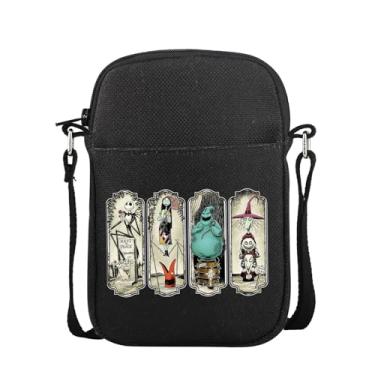 Imagem de TGBJE Bolsa tiracolo para fãs de filmes de terror Jack e Sally, presente de temporada assustadora, bolsa com alça ajustável inspirada em zero, Bl Nightmare 4 Cb