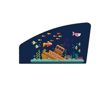 Imagem de Bestgift Cortina magnética para carro com desenho de janela lateral para banco dianteiro ou traseiro azul marinho frente direita (80 x 50 cm)