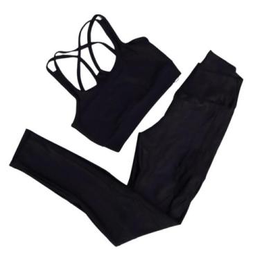 Imagem de Conjunto Top e Calça Feminino Fitness Empina Bumbum Academia - Estação