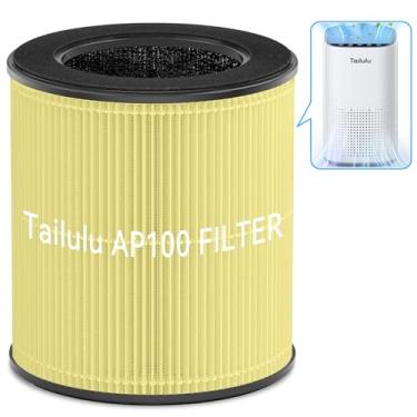 Imagem de Purificadores de ar para casa grande sala de até 1500 pés², filtro purificador de ar para purificador de ar Tailulu AP100, filtro HEPA H13 verdadeiro 3 em 1, 1 peça (amarelo)