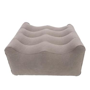 Imagem de Travesseiro de Elevação das Pernas, Travesseiro Inflável Portátil para Conforto para Dormir PVC PVC Flocking Curve Multiuso Fita Travesseiro de Cunha para Depois de Aerurgery