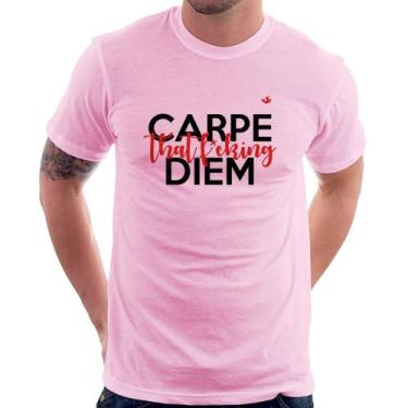 Imagem de Camiseta Carpe that fucking Diem - Foca na Moda, Rosa bebê, GG