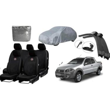 Imagem de Conjunto de Capa e Acessórios para Strada 11-19: Capa de Couro + Limpa